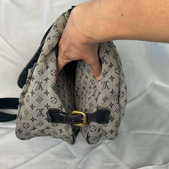 Louis Vuitton Monogram Mini Lin Sac a Langer Diaper Messenger Bag Denim Gray - Picture 9 of 17